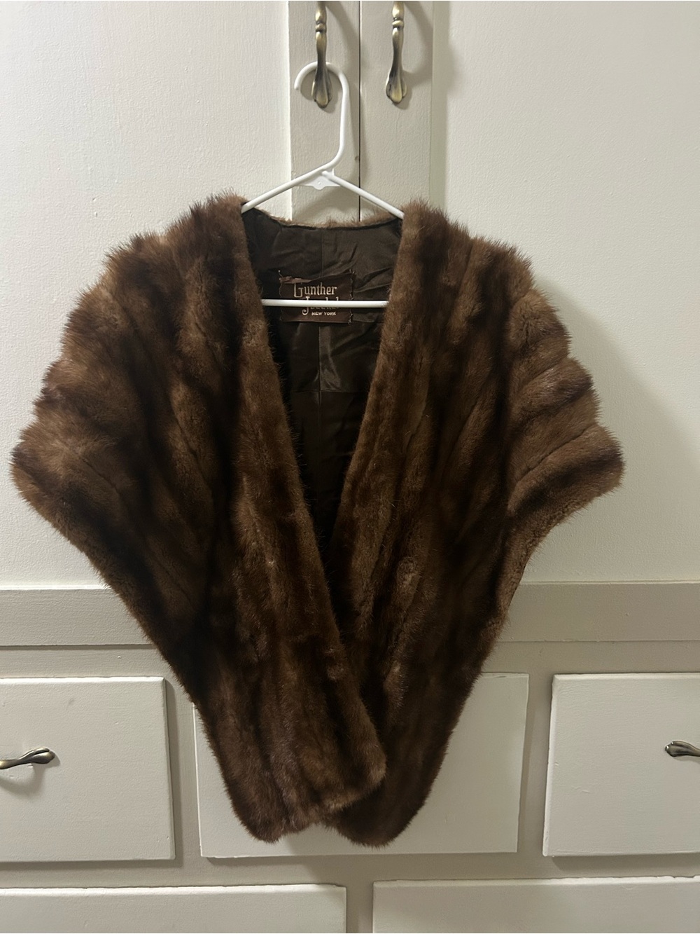 Vintage Brown Faux Fur Wrap by Gunther